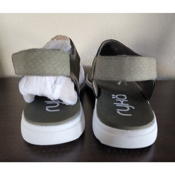 Ryka Margo Lifestyle Green Suede Size 9.5M Women NIB Thong Sandal Comfort Strap - Picture 4 of 7